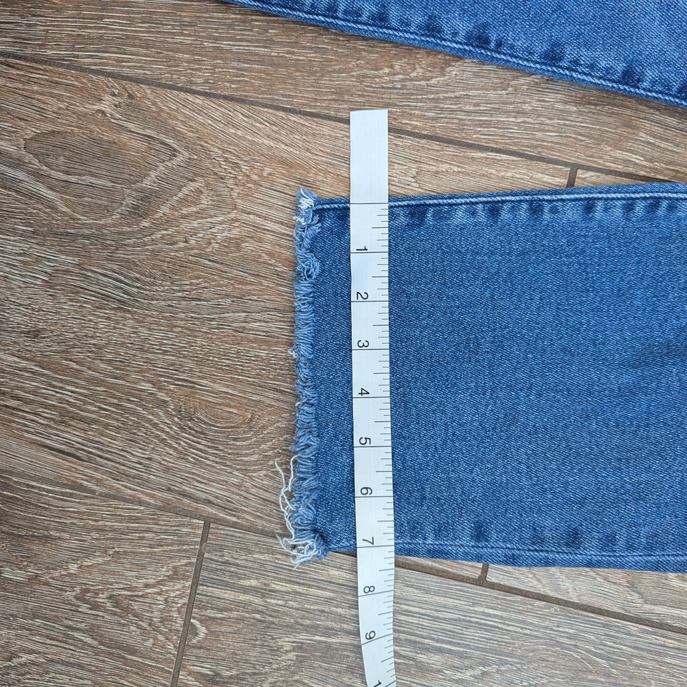 J.Crew Stovepipe Jeans Raw Hem Straight Leg Ankle High Rise Size 28 X 26 - Picture 12 of 13